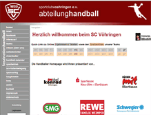 Tablet Screenshot of handball.scvoehringen.de
